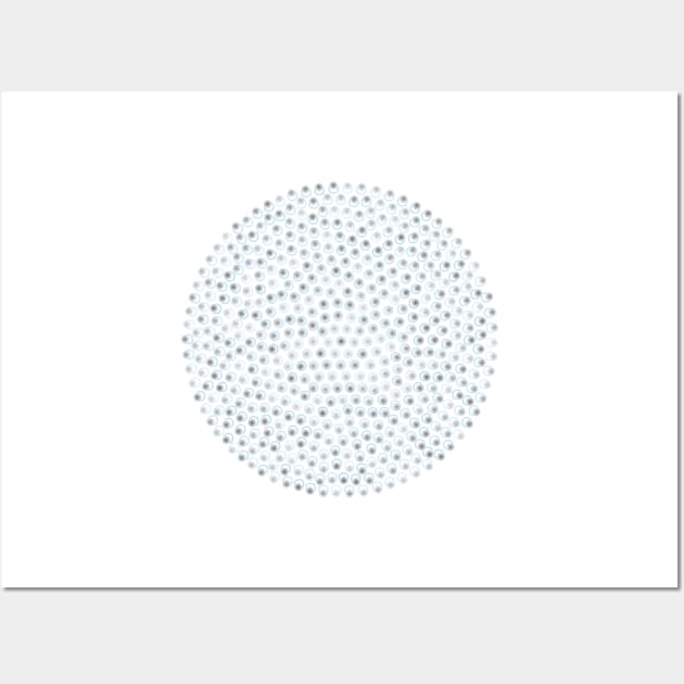 Dotwork - circles in blue an grey isolated on background Wall Art by schtroumpf2510